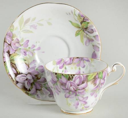 Wistaria Footed Demitasse Cup & Saucer Set