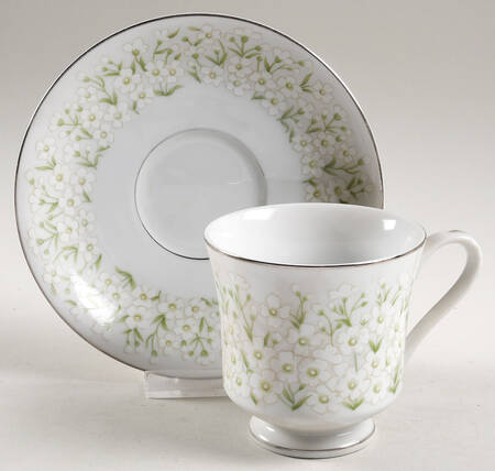 Collage Footed Cup & Saucer Set