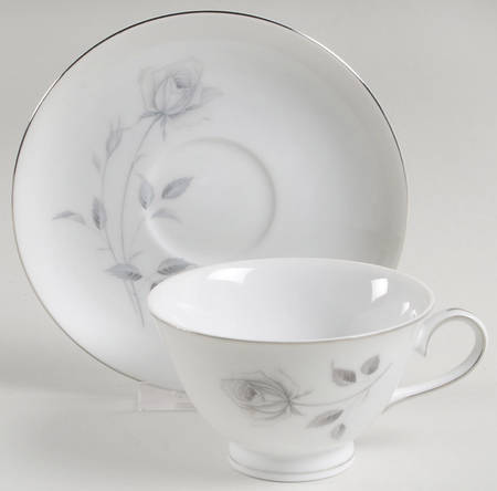 Midnight Rose Footed Cup & Saucer Set
