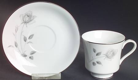 Midnight Rose Footed Cup & Saucer Set