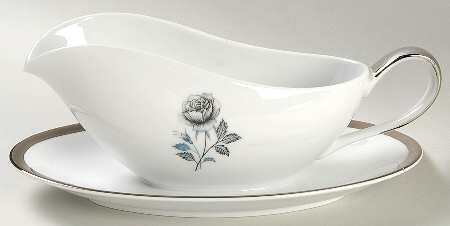 Moonlight Rose Gravy Boat with Attached Underplate