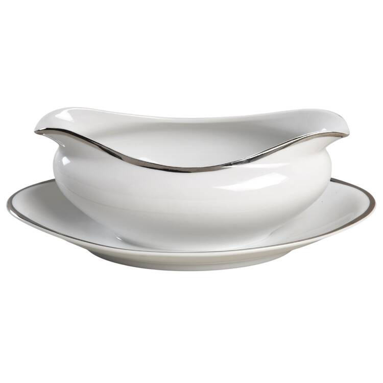 Simplicity Gravy Boat with Attached Underplate