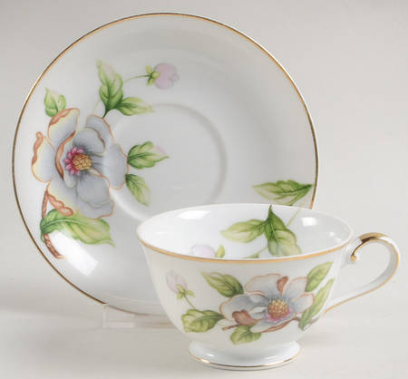 Dogwood Footed Cup & Saucer Set