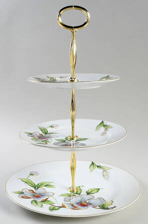 Dogwood 13 7/8"-14 1/4" 3-Tiered Serving Tray(DP,SP,BB) HC