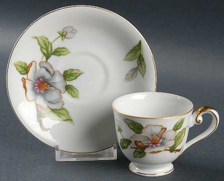Dogwood Footed Demitasse Cup & Saucer Set