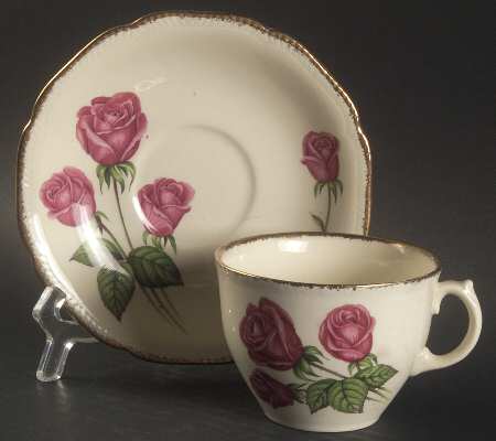 Anniversary Rose Flat Cup & Saucer Set