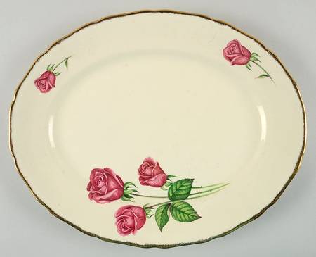 Anniversary Rose 14" Oval Serving Platter