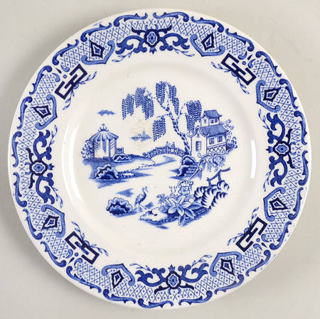 English Canton Blue Dessert/Pie Plate