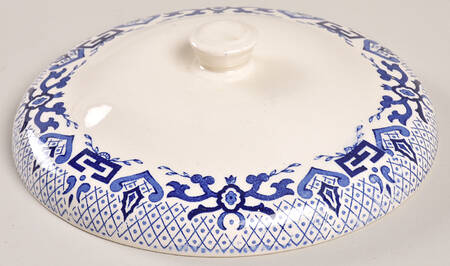 English Canton Blue Lid for Round Vegetable
