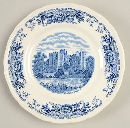 Historic Castles Blue Salad Plate