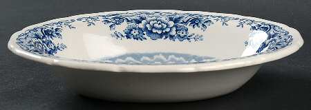 Historic Castles Blue 9" Oval Vegetable Bowl