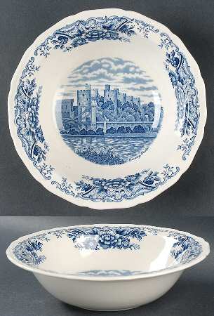 Historic Castles Blue 8" Round Vegetable Bowl
