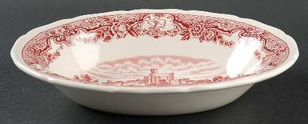 Historic Castles Pink 8" Oval Vegetable Bowl
