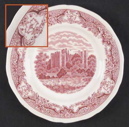 Historic Castles Pink Salad Plate
