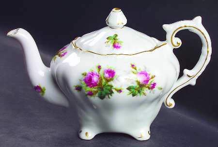 Antique Rose Teapot & Lid