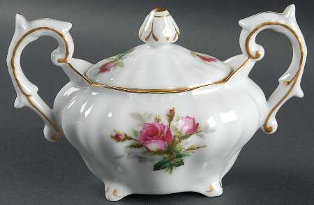 Antique Rose Sugar Bowl & Lid