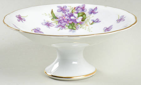 Spring Violets Round Compote (Height X Width)
