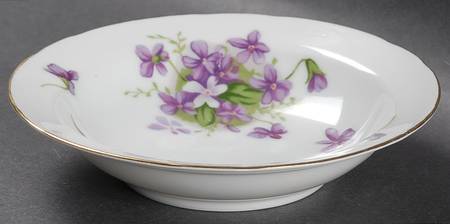 Spring Violets Rim Fruit/Dessert (Sauce) Bowl