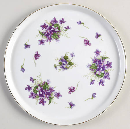 Spring Violets Cake Plate