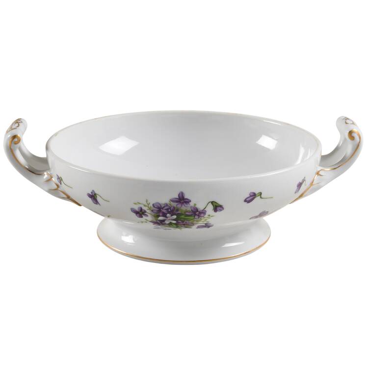 Spring Violets Round Vegetable No Lid