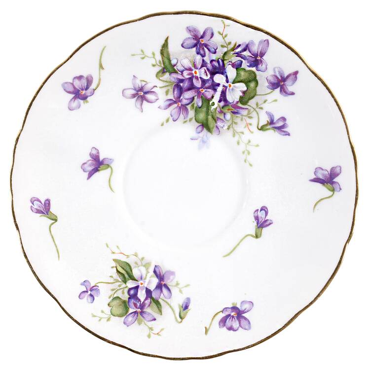 Spring Violets Saucer for Footed Cup