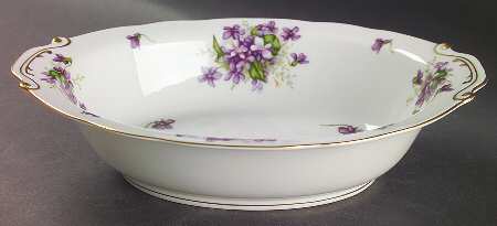 Spring Violets 11" Oval Vegetable Bowl