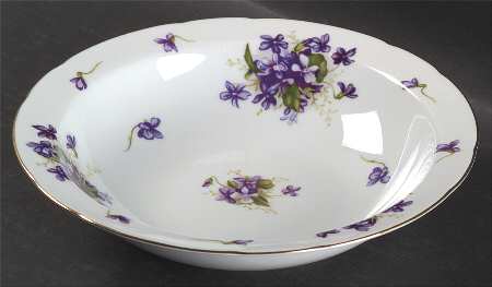 Spring Violets 9" Round Vegetable Bowl