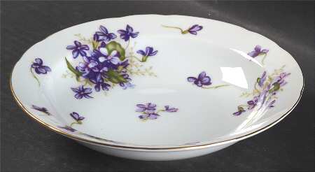 Spring Violets Rim Soup Bowl