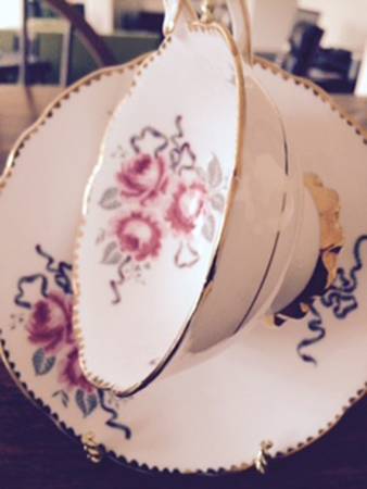 Cameo Rose Footed Cup & Saucer Set