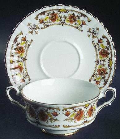 Clovelly Footed Cream Soup Bowl & Saucer Set