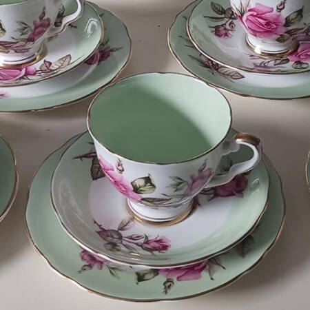 First Love (Scalloped) Footed Cup & Saucer Set