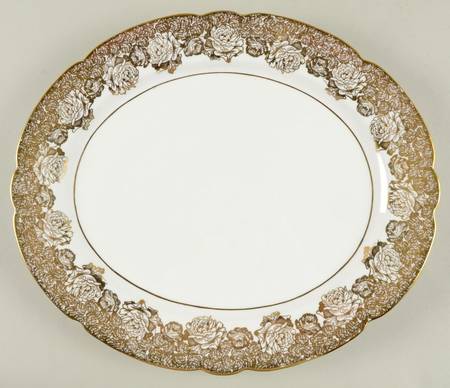Golden Bouquet 14" Oval Serving Platter