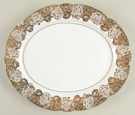 Golden Bouquet 12" Oval Serving Platter