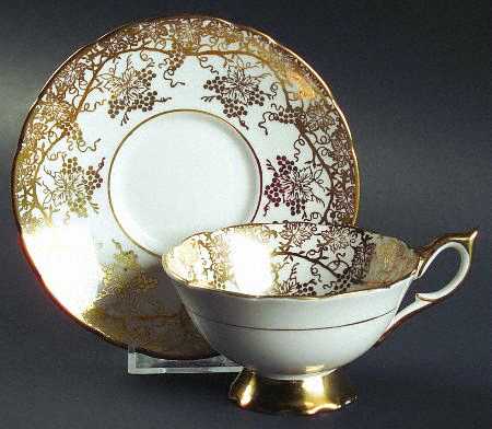 Grape Vine Footed Cup & Saucer Set