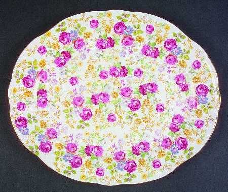 June Roses 11" Oval Serving Platter