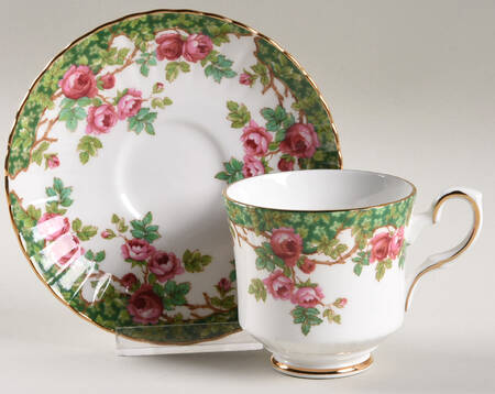 Olde English Garden Green Footed Demitasse Cup & Saucer Set