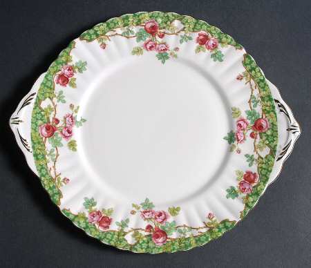 Olde English Garden Green Handled Cake Plate
