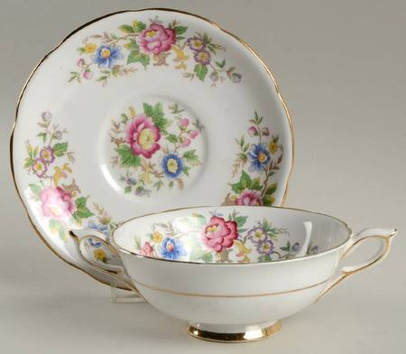 Rochester Footed Cream Soup Bowl & Saucer Set