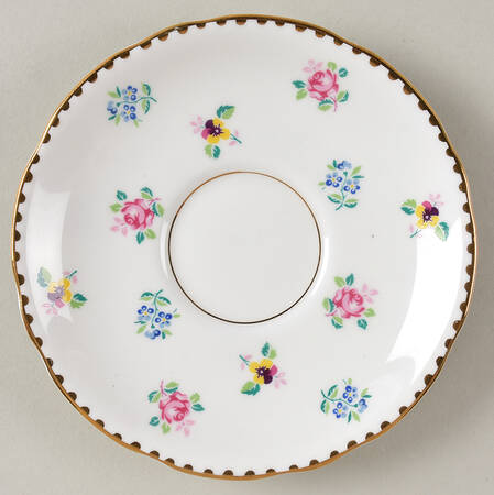 Rose, Pansy, Forget Me Not Saucer for Footed Cup