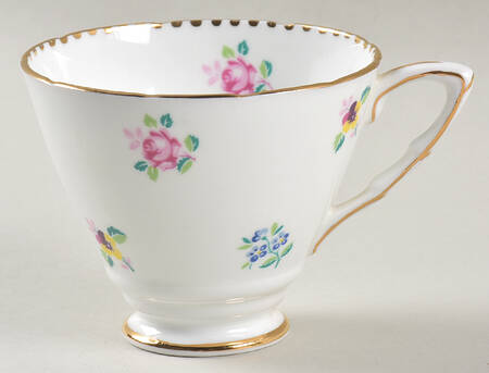 Rose, Pansy, Forget Me Not Footed Cup