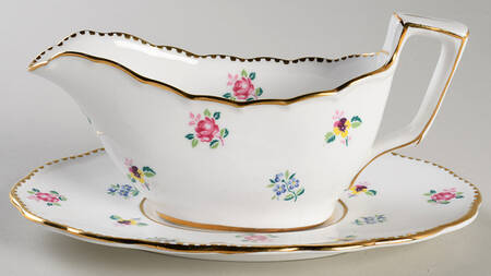 Rose, Pansy, Forget Me Not Gravy Boat & Underplate