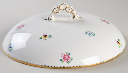 Rose, Pansy, Forget Me Not Lid for Round Vegetable