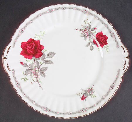 Roses To Remember (Fluted) Handled Cake Plate