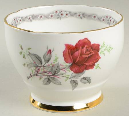 Roses To Remember (Scalloped) Open Sugar Bowl