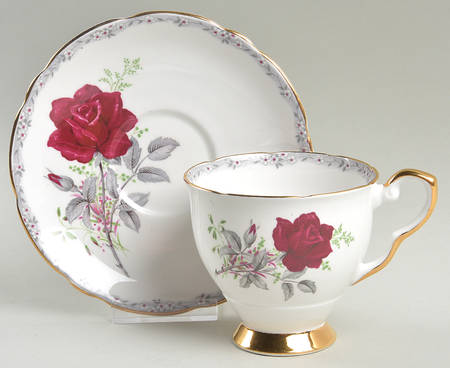 Roses To Remember (Scalloped) Footed Cup & Saucer Set