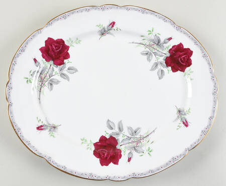 Roses To Remember (Scalloped) 12" Oval Serving Platter