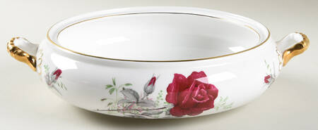 Roses To Remember (Scalloped) Round Vegetable No Lid