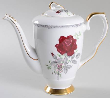 Roses To Remember (Scalloped) Mini Coffee Pot & Lid