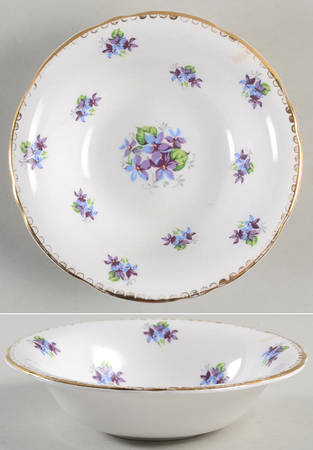 Sweet Violets (Not Embossed, Gold Drops Edge) Fruit/Dessert (Sauce) Bowl