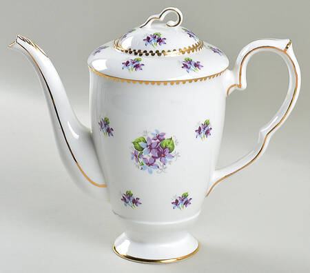 Sweet Violets (Not Embossed, Gold Drops Edge) Coffee Pot & Lid